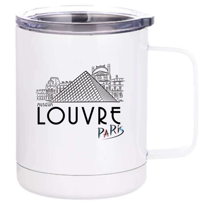 Louvre Museum In Paris Front & Back 12oz Stainless Steel Tumbler Cup