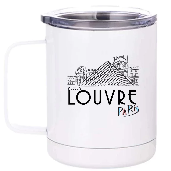 Louvre Museum In Paris Front & Back 12oz Stainless Steel Tumbler Cup