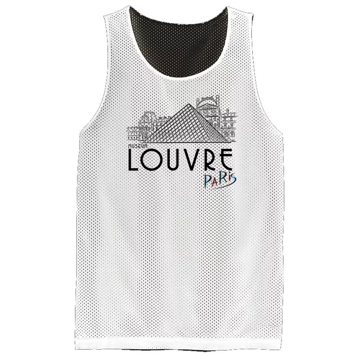 Louvre Museum In Paris Mesh Reversible Basketball Jersey Tank