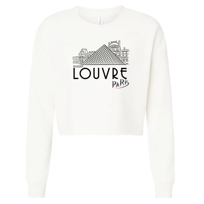 Louvre Museum In Paris Cropped Pullover Crew