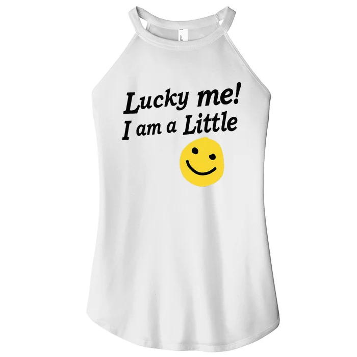 Lucky Me I'm A Little Pledge Rush Alumnae Sorority Women’s Perfect Tri Rocker Tank