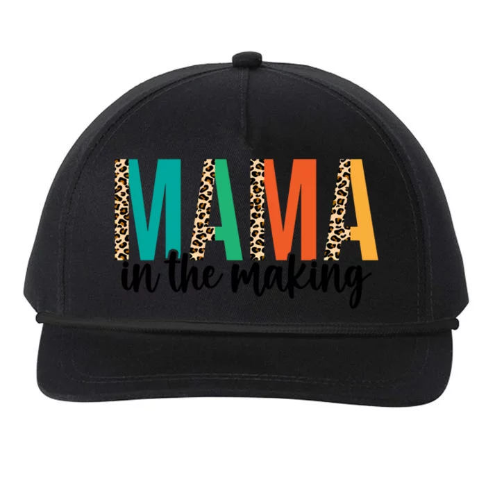 Leopard Mama In The Making Pregnancy Announcet Mommy Mom Funny Gift Snapback Five-Panel Rope Hat