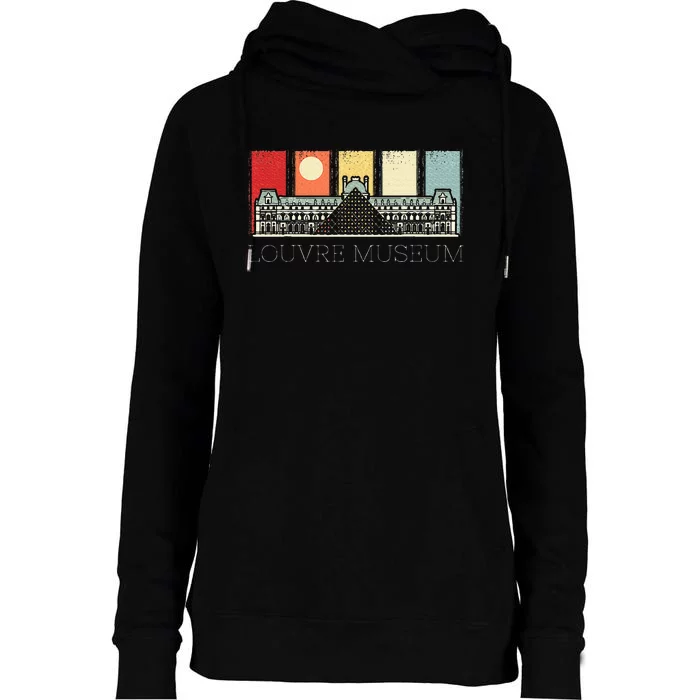 Louvre Museum In Paris France Tourist Womens Funnel Neck Pullover Hood