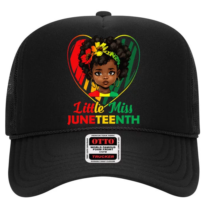 Little Miss Juneteenth Black History High Crown Mesh Trucker Hat