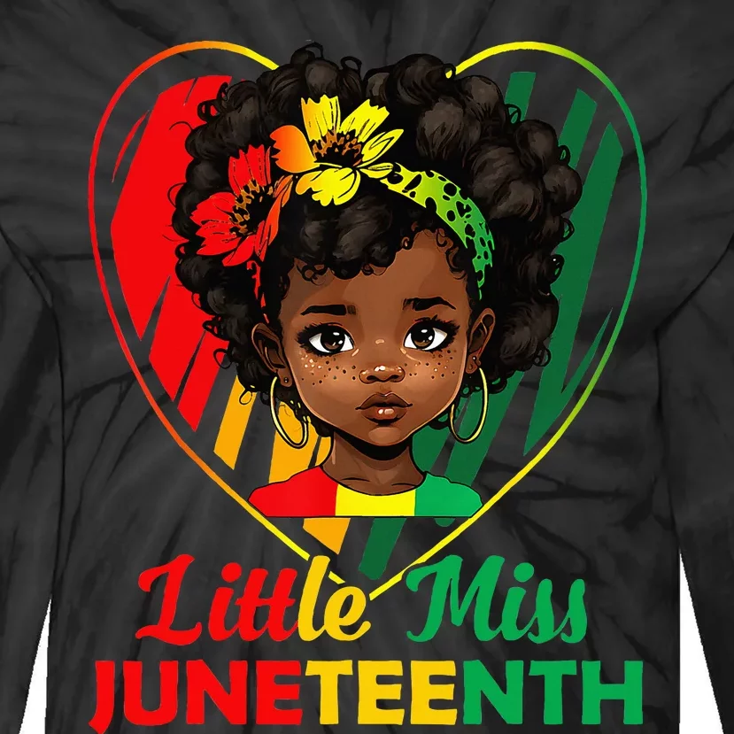 Little Miss Juneteenth Black History Tie-Dye Long Sleeve Shirt