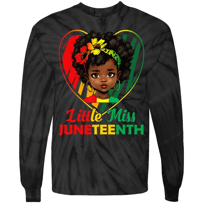 Little Miss Juneteenth Black History Tie-Dye Long Sleeve Shirt