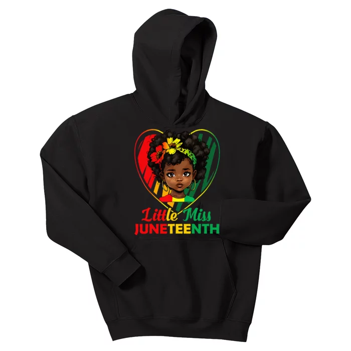 Little Miss Juneteenth Black History Kids Hoodie