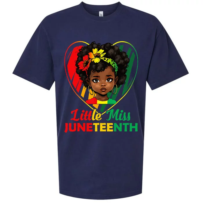 Little Miss Juneteenth Black History Sueded Cloud Jersey T-Shirt