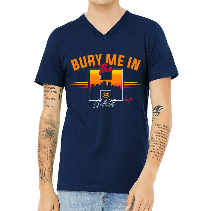 Lance McCullers Jr. Bury Me In The H Houston Baseball V-Neck T-Shirt