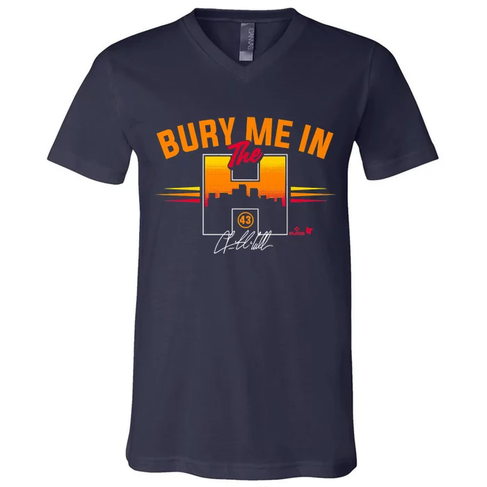 Lance McCullers Jr. Bury Me In The H Houston Baseball V-Neck T-Shirt