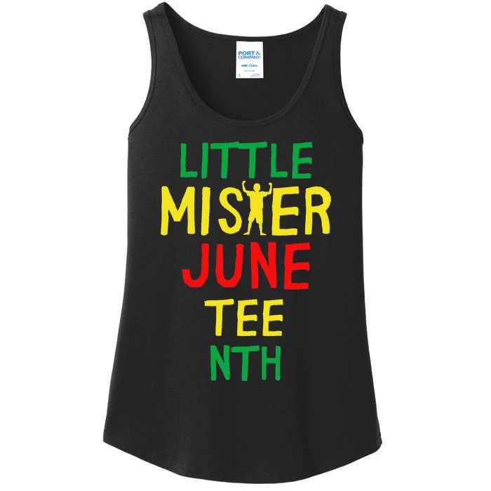 Little Mister Juneteenth Black Son Baby Ladies Essential Tank