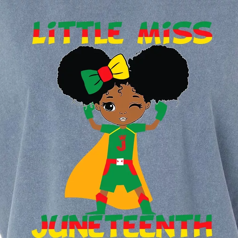 Little Miss Juneteenth Cute Black Girl Melanin Girl Garment-Dyed Women's Muscle Tee