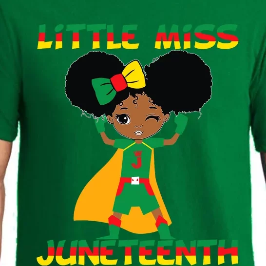 Little Miss Juneteenth Cute Black Girl Melanin Girl Pajama Set