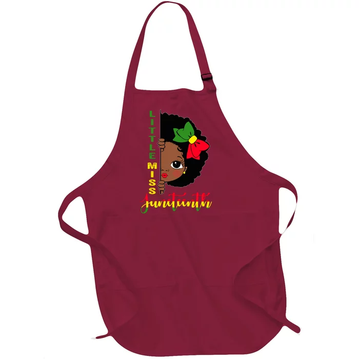 Little Miss Juneteenth Girl Black History Month Full-Length Apron With Pocket