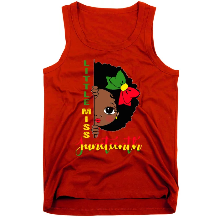 Little Miss Juneteenth Girl Black History Month Tank Top