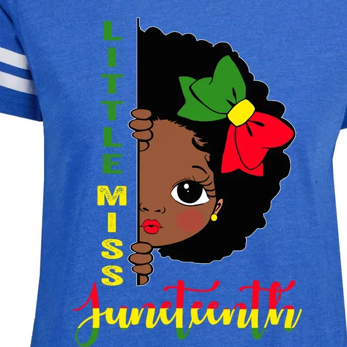 Little Miss Juneteenth Girl Black History Month Enza Ladies Jersey Football T-Shirt