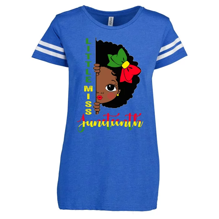 Little Miss Juneteenth Girl Black History Month Enza Ladies Jersey Football T-Shirt