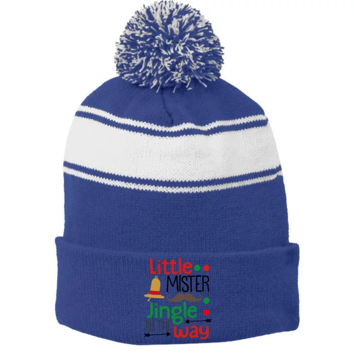 Little Mister Jingle All The Way Gift Stripe Pom Pom Beanie