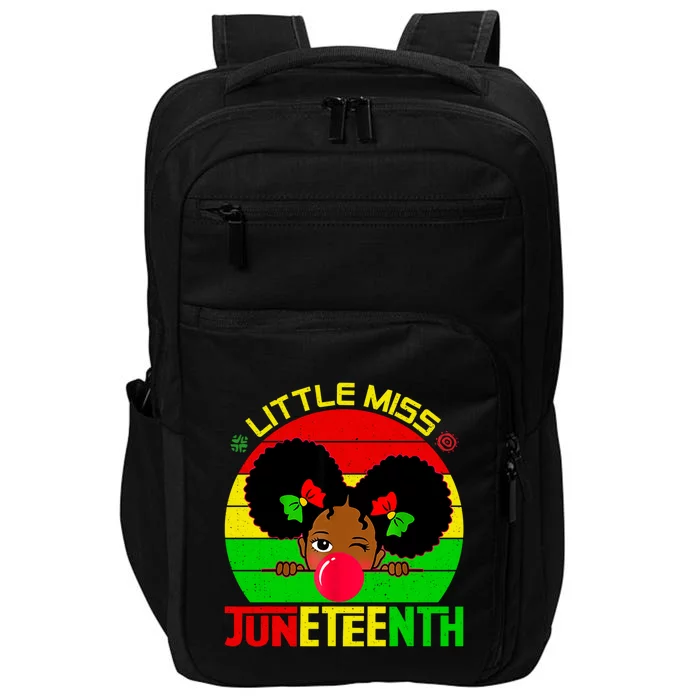 Little Miss Juneteenth 1865 Black African American Great Gift Impact Tech Backpack