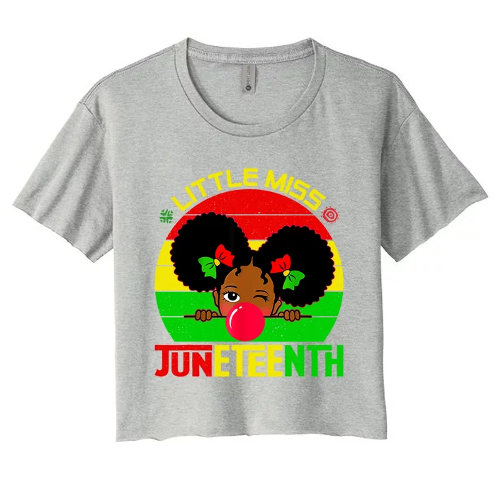 Little Miss Juneteenth 1865 Black African American Great Gift Women's Crop Top Tee