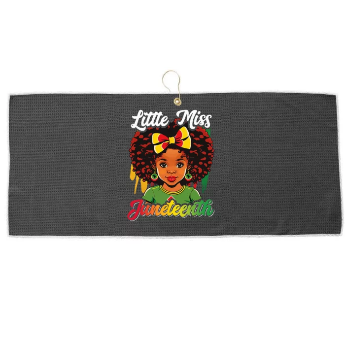 Little Miss Juneteenth Black History Large Microfiber Waffle Golf Towel