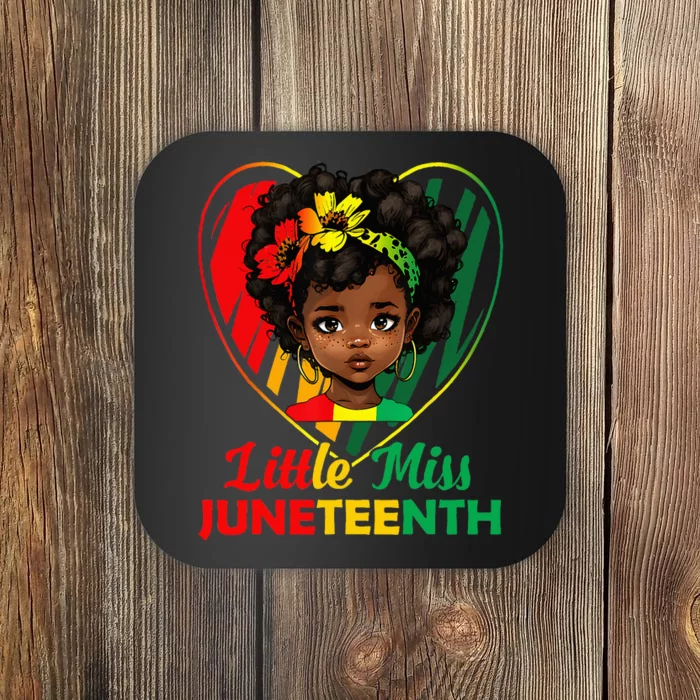 Little Miss Juneteenth Girl Black History Coaster