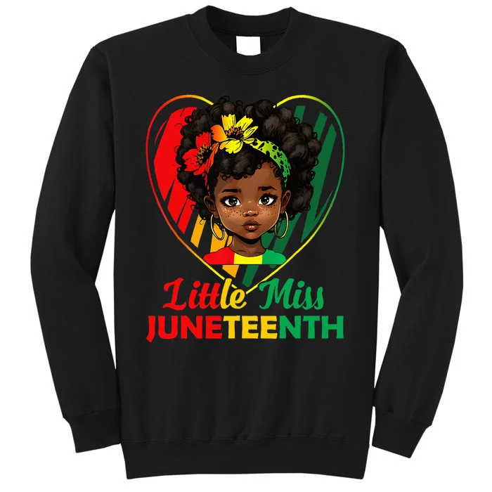 Little Miss Juneteenth Girl Black History Tall Sweatshirt