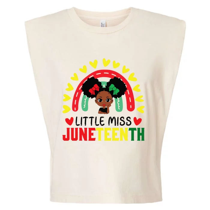 Little Miss Juneteenth Brown Skin Princess Cute Garment-Dyed Women's Muscle Tee