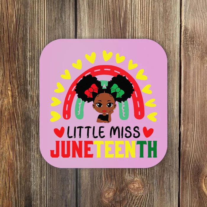 Little Miss Juneteenth Brown Skin Princess Cute Coaster