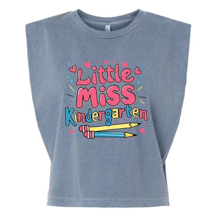 Little Miss Kindergarten Back To School Kinder Girl Garment-Dyed Women's Muscle Tee