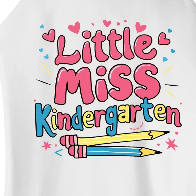 Little Miss Kindergarten Back To School Kinder Girl Women’s Perfect Tri Rocker Tank