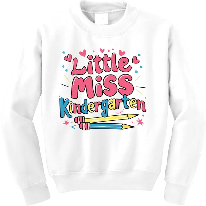 Little Miss Kindergarten Back To School Kinder Girl Kids Sweatshirt