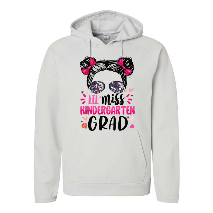 Little Miss Kindergarten Grad Graduation Graduated Performance Fleece Hoodie