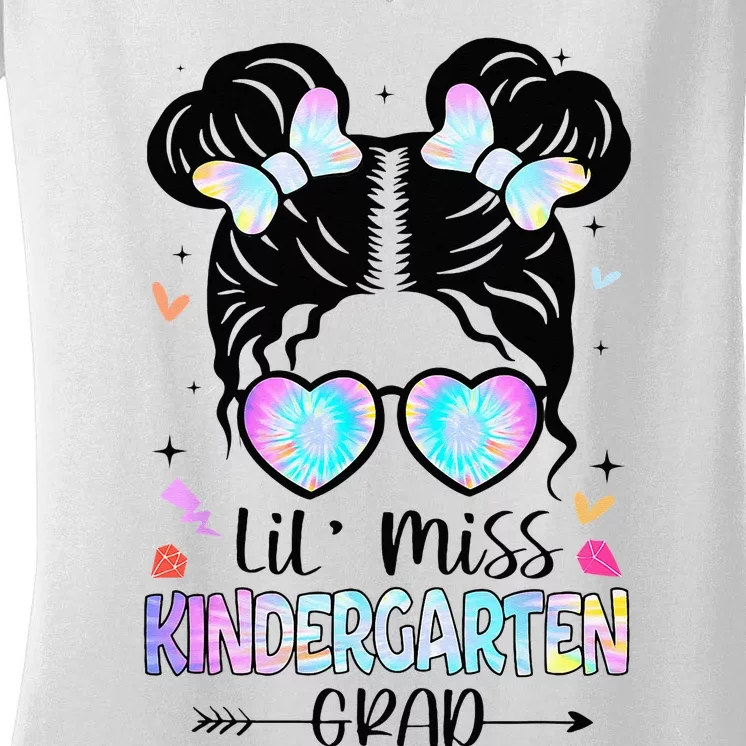 Little Miss Kindergarten Grad Graduation Graduated Women's V-Neck T-Shirt