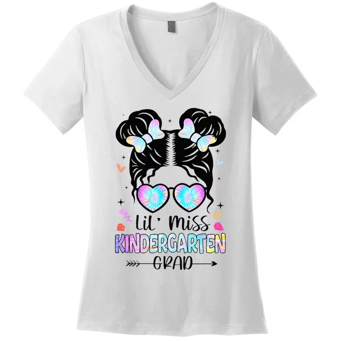 Little Miss Kindergarten Grad Graduation Graduated Women's V-Neck T-Shirt