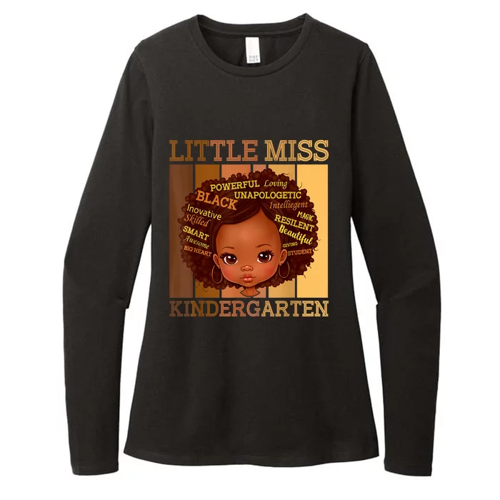 Little Miss Kindergarten Black Back To School Melanin Womens CVC Long Sleeve Shirt