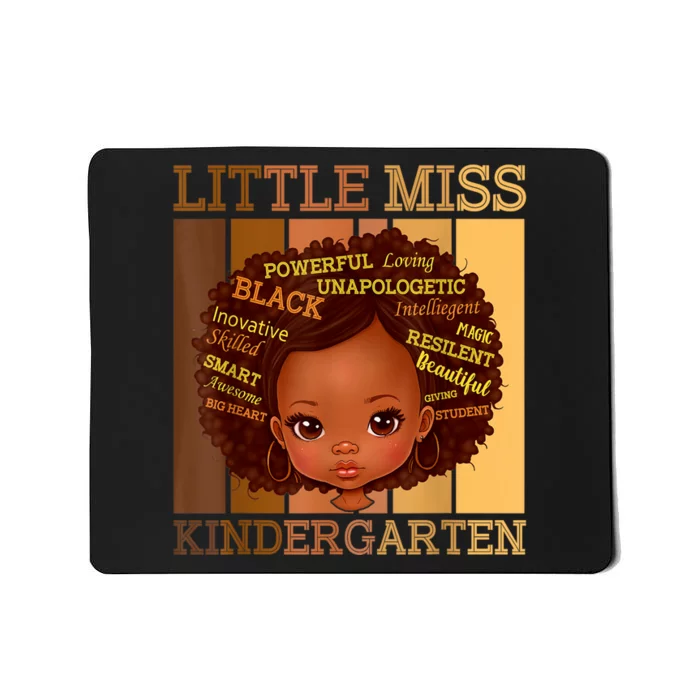 Little Miss Kindergarten Black Back To School Melanin Mousepad