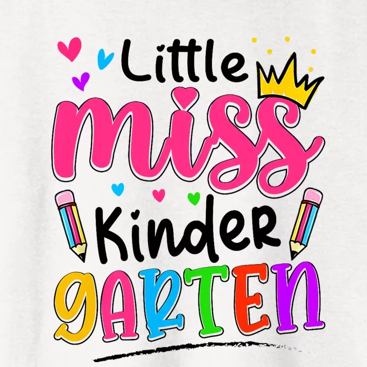 Little Miss Kindergarten Back To School Kindergarten Women's Crop Top Tee