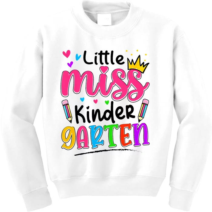 Little Miss Kindergarten Back To School Kindergarten Kids Sweatshirt