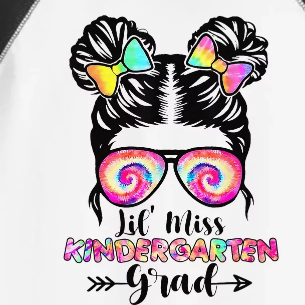 Lil' Miss Kindergarten Grad Messy Bun Tie Dye Toddler Fine Jersey T-Shirt