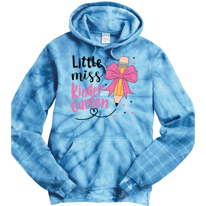 Little Miss Kindergarten Back To School Rainbow Girl Tie Dye Hoodie