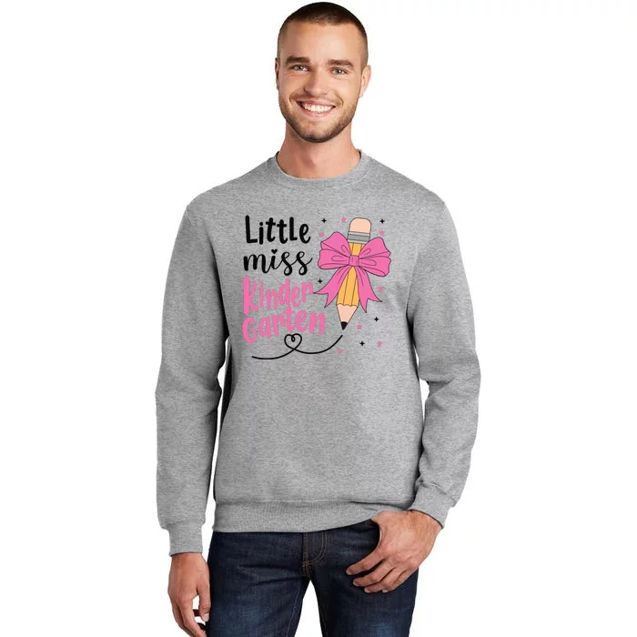 Little Miss Kindergarten Back To School Rainbow Girl Tall Sweatshirt