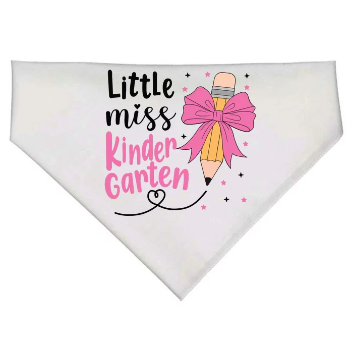 Little Miss Kindergarten Back To School Rainbow Girl USA-Made Doggie Bandana