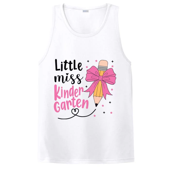 Little Miss Kindergarten Back To School Rainbow Girl Performance Tank