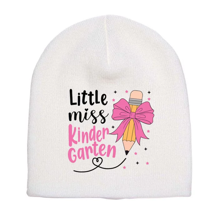 Little Miss Kindergarten Back To School Rainbow Girl Short Acrylic Beanie