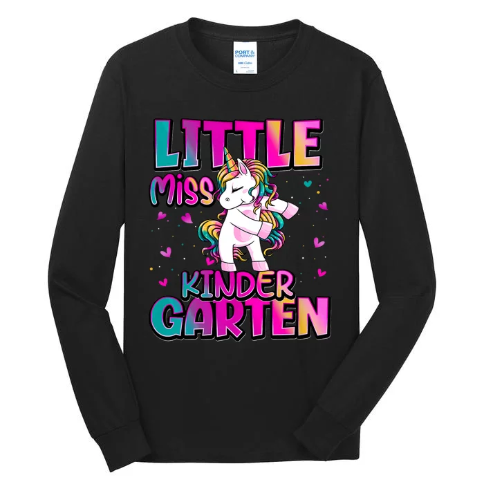 Little Miss Kindergarten Back To School Kindergarten Tall Long Sleeve T-Shirt