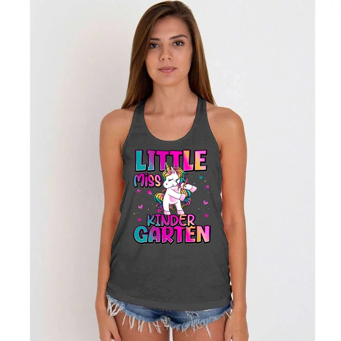 Little Miss Kindergarten Back To School Kindergarten Women's Knotted Racerback Tank