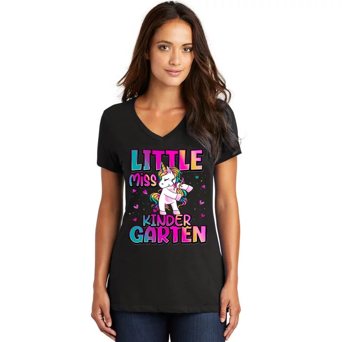 Little Miss Kindergarten Back To School Kindergarten Women's V-Neck T-Shirt