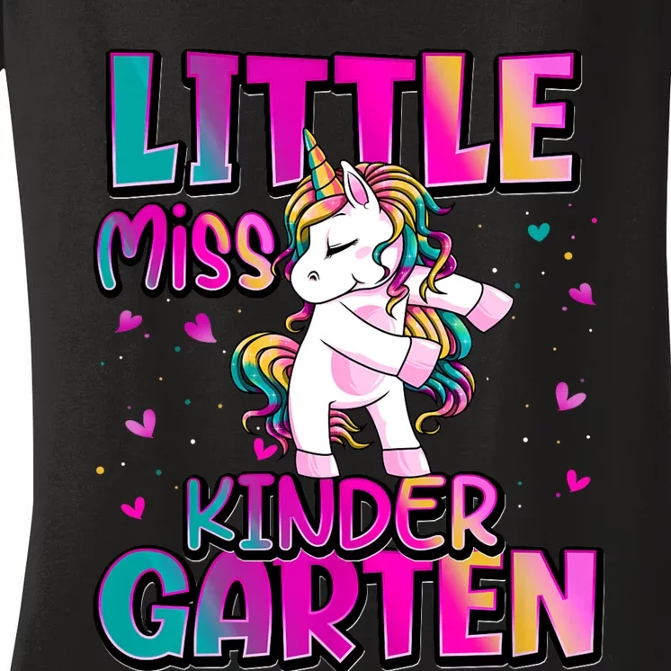 Little Miss Kindergarten Back To School Kindergarten Women's V-Neck T-Shirt