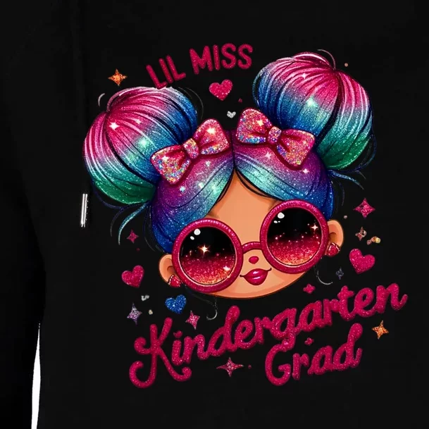 Lil Miss Kindergarten Grad Graduation Last Day Kindergarten Womens Funnel Neck Pullover Hood